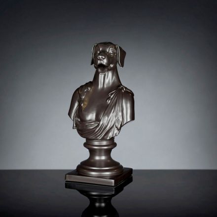 منحوتة سيراميكية سوداء مصنوعة يدويًا بنسبة 100% في إيطاليا Fabas 2 Viadurini