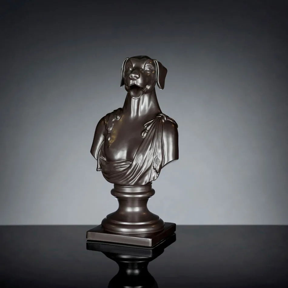 منحوتة سيراميكية سوداء مصنوعة يدويًا بنسبة 100% في إيطاليا Fabas 2 Viadurini