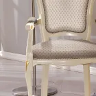 كرسي رأس الطاولة مصنوع من الخشب المنجد بالقماش صنع في إيطاليا - ماجستي Viadurini