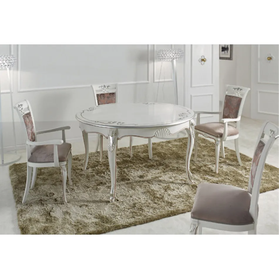 كرسي كلاسيكي منجد من خشب الجوز أو الخشب الأبيض، صنع في إيطاليا - كاليجولا Viadurini