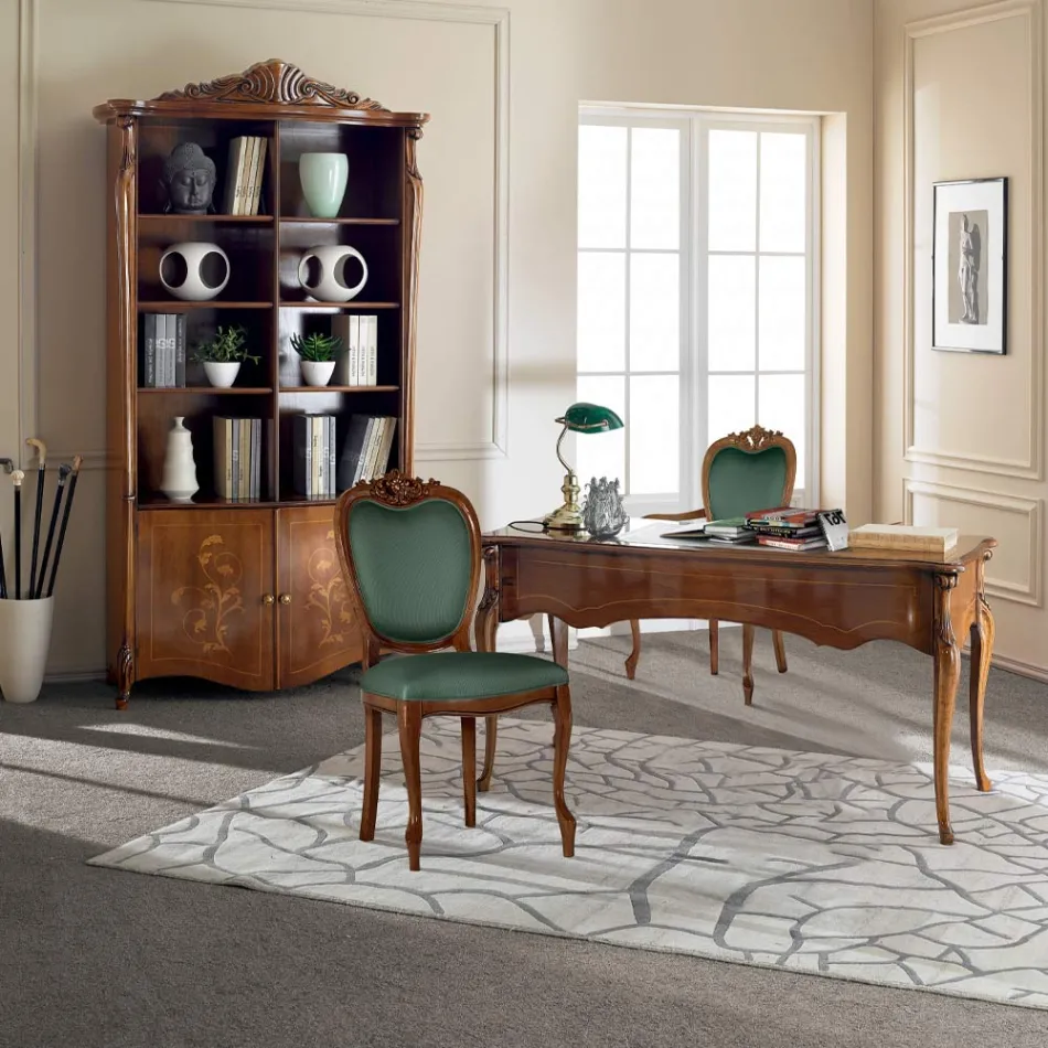 كرسي كلاسيكي من خشب الجوز أو الخشب الذهبي، صنع في إيطاليا - إمبراطور Viadurini