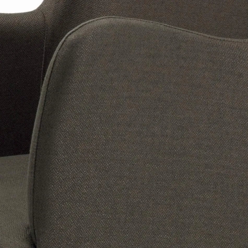 كرسي بمساند للذراعين وأرجل خشبية ومقعد مبطن صنع في إيطاليا - باري Viadurini