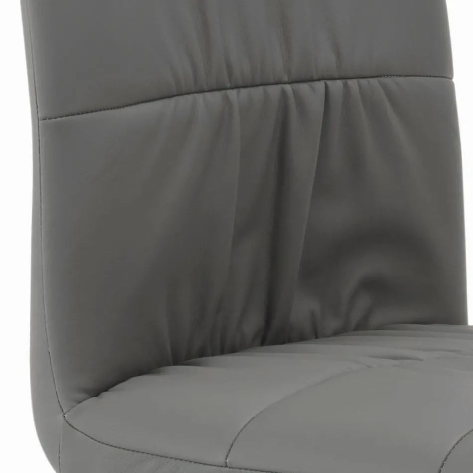 كرسي بأرجل من الفولاذ المطلي ومقعد مبطن، صنع في إيطاليا - بريشيا Viadurini