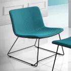 كرسي بمسند للقدمين من قماش فولكانو وأرجل معدنية صنع في إيطاليا - أماني Viadurini