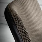 كرسي بمسند للقدمين من قماش فولكانو وأرجل معدنية صنع في إيطاليا - أماني Viadurini