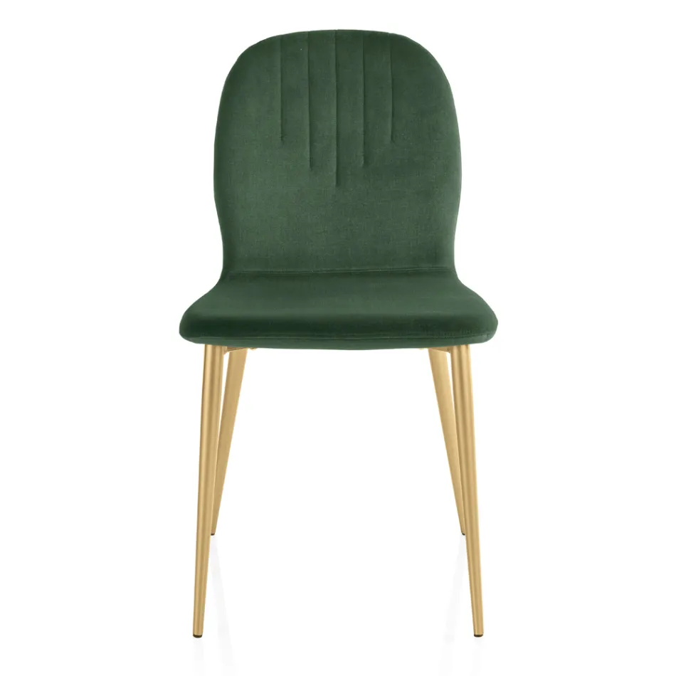 كرسي بمقعد من القماش أحادي الهيكل وأرجل مخروطية، صنع في إيطاليا - نيزوكو Viadurini