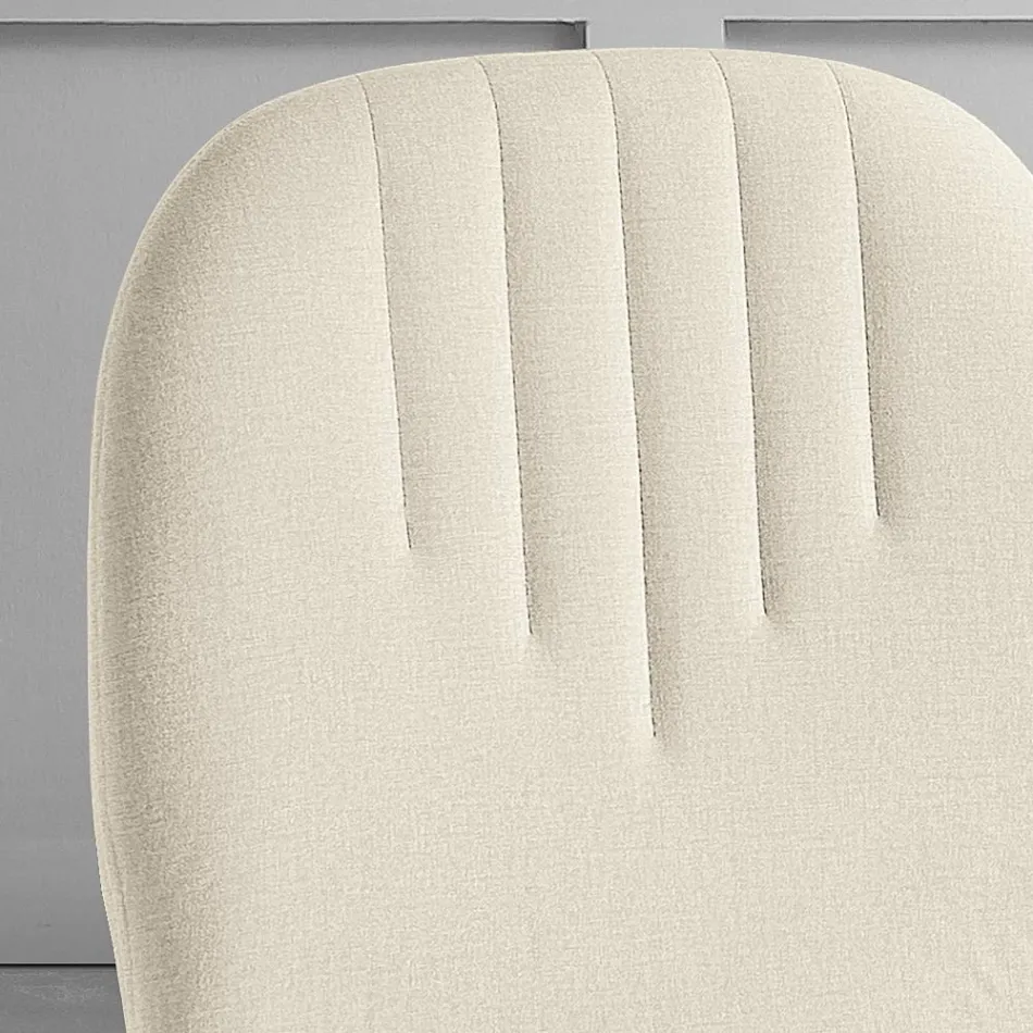 كرسي بمقعد من القماش أحادي الهيكل وأرجل مخروطية، صنع في إيطاليا - نيزوكو Viadurini