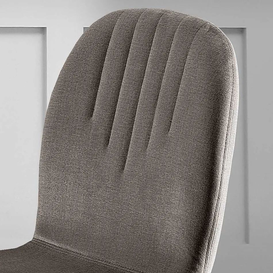 كرسي بمقعد من القماش أحادي الهيكل وأرجل خشبية، صنع في إيطاليا - نيزوكو Viadurini