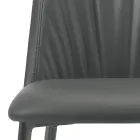 كرسي مطبخ من الجلد الصناعي والفولاذ، صنع في إيطاليا، 4 قطع - أليكسيا Viadurini