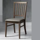 كرسي مطبخ من خشب الزان الصلب والجلد البيئي بتصميم إيطالي - روزيتا Viadurini