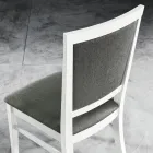 كرسي مطبخ بتصميم عصري من خشب الزان وقماش - تافر Viadurini