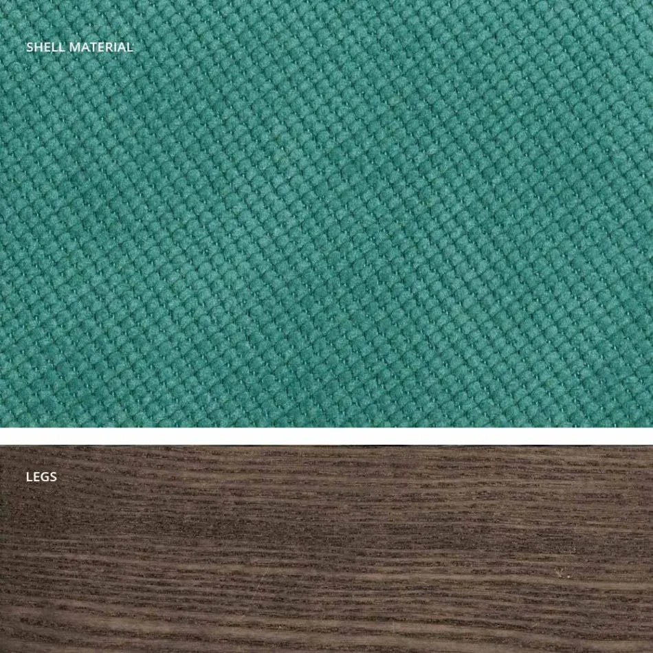 كرسي مطبخ بتصميم خشبي وقماش مصنوع في إيطاليا، إيجيزيا Viadurini