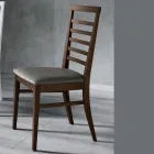 كرسي مطبخ من الخشب ومقعد من قماش بتصميم إيطالي - جانين Viadurini