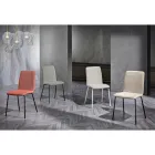 كرسي مطبخ بتصميم عصري من القماش الملون والمعدن - هيرميون Viadurini