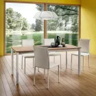 كرسي مطبخ مُنجّد بالكامل بجلد صديق للبيئة، صنع في إيطاليا، قطعتان - ماريا Viadurini