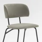 كرسي مطبخ مُنجّد بألياف دقيقة، صنع في إيطاليا، قطعتان - ريبيكا Viadurini