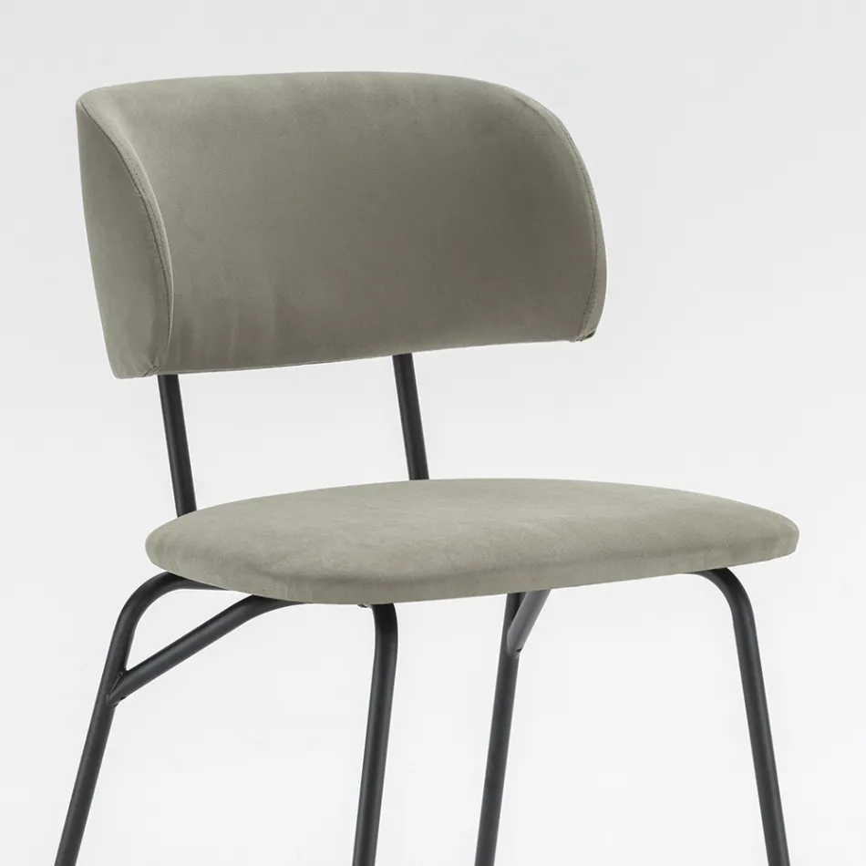 كرسي مطبخ مُنجّد بألياف دقيقة، صنع في إيطاليا، قطعتان - ريبيكا Viadurini