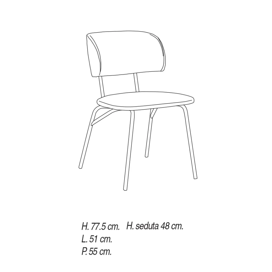 كرسي مطبخ مُنجّد بألياف دقيقة، صنع في إيطاليا، قطعتان - ريبيكا Viadurini