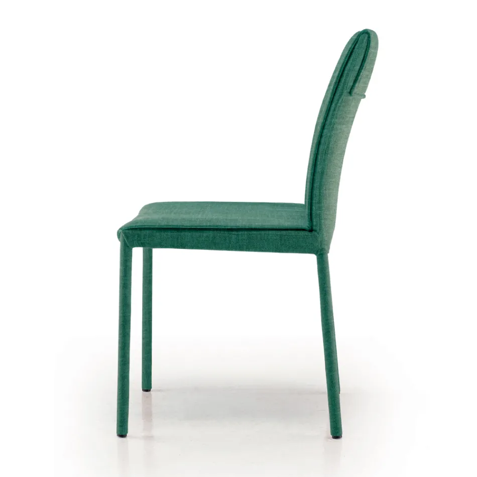 كرسي مطبخ مغطى بالقماش مصنوع في إيطاليا، 4 قطع - موناليزا Viadurini