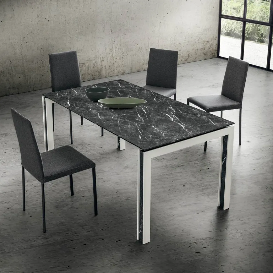 كرسي مطبخ منجد من القماش، صنع في إيطاليا، قطعتين - ماوي Viadurini