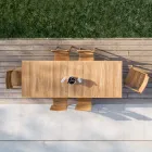 كرسي خارجي بمساند للذراعين من خشب الساج - ماري Viadurini