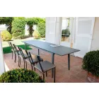 كرسي خارجي قابل للتكديس مصنوع من المعدن المطلي في إيطاليا، 4 قطع - تول Viadurini