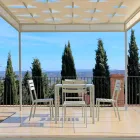 كرسي خارجي مطلي باللون الأبيض اللؤلؤي مصنوع في إيطاليا، 4 قطع - بيرني Viadurini