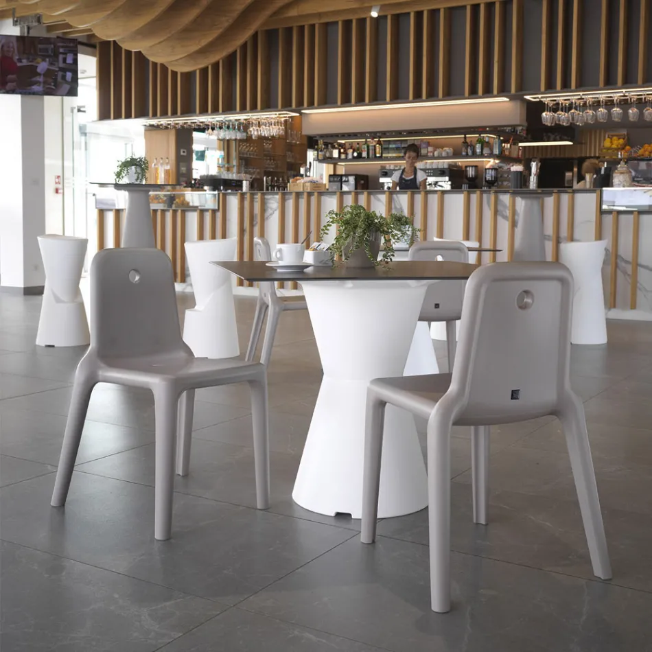 كرسي خارجي من البولي إيثيلين 7 ألوان صنع في إيطاليا قطعتين - روني Viadurini