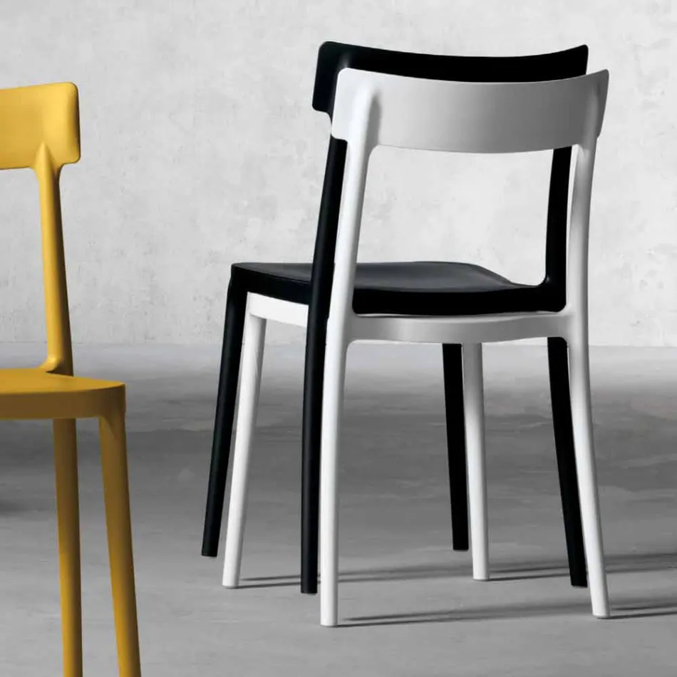 كرسي بيا مصنوع في إيطاليا من مادة البولي بروبيلين بتصميم خارجي/داخلي Viadurini