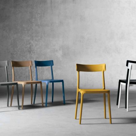 كرسي بيا مصنوع في إيطاليا من مادة البولي بروبيلين بتصميم خارجي/داخلي Viadurini