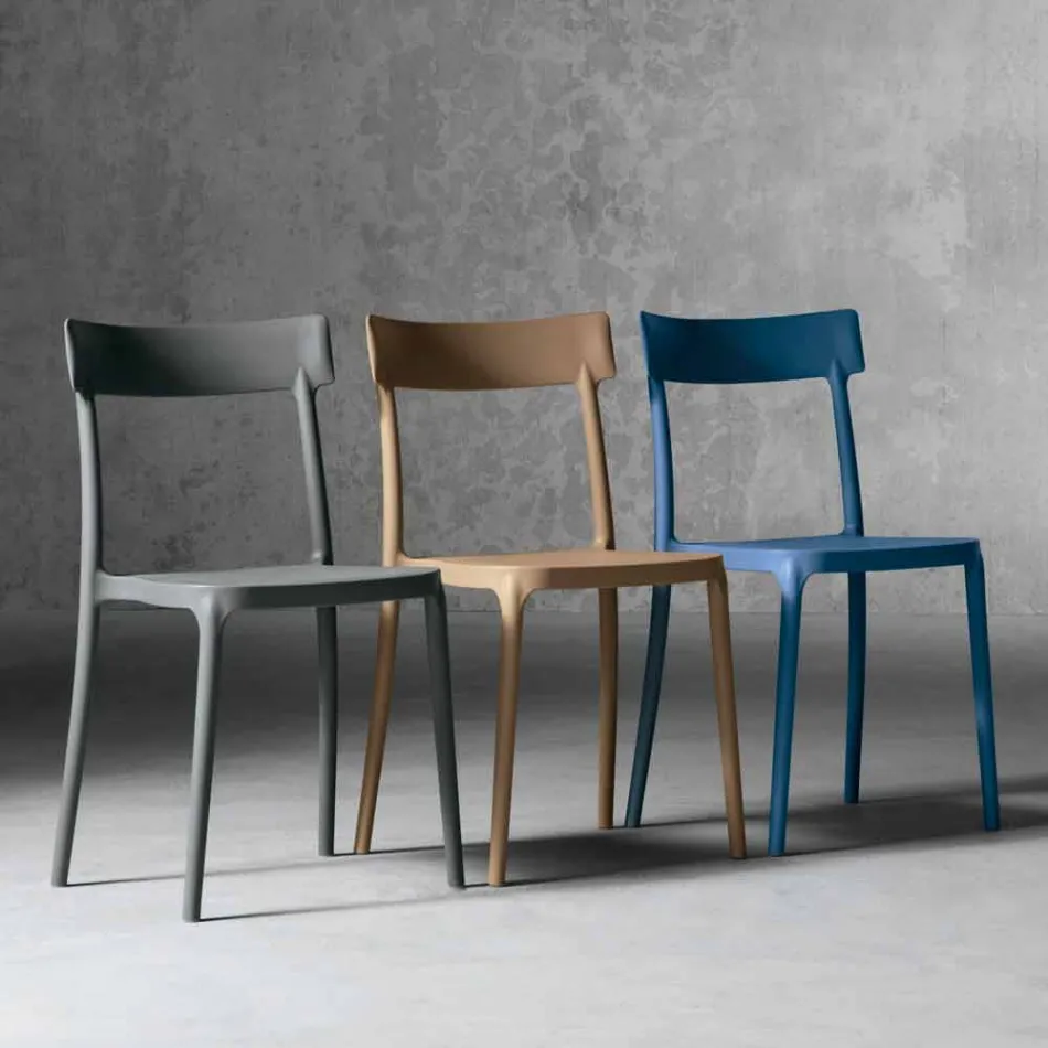 كرسي بيا مصنوع في إيطاليا من مادة البولي بروبيلين بتصميم خارجي/داخلي Viadurini