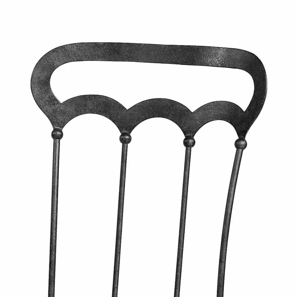 كرسي حديقة قابل للتكديس مصنوع من حديد الجرافيت، صنع في إيطاليا، قطعتان - كاترينا Viadurini