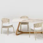 كرسي حديقة من الألومنيوم ومنسوج بحبل - ألجيدي Viadurini