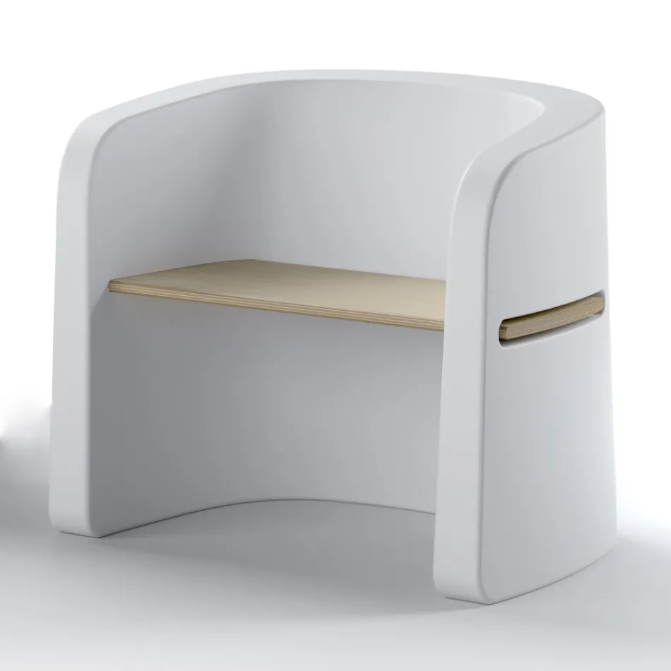 كرسي حديقة مصنوع من البولي إيثيلين وخشب البتولا، صنع في إيطاليا - تالولا Viadurini