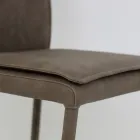 كرسي داخلي بمسند ظهر مرتفع من الجلد الصناعي صنع في إيطاليا - كليتو Viadurini