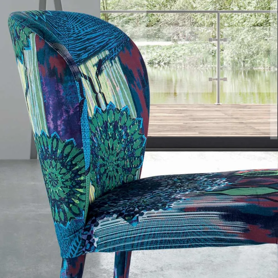 كرسي طعام بمقعد وأرجل مبطنة، صنع في إيطاليا - فيرونا Viadurini