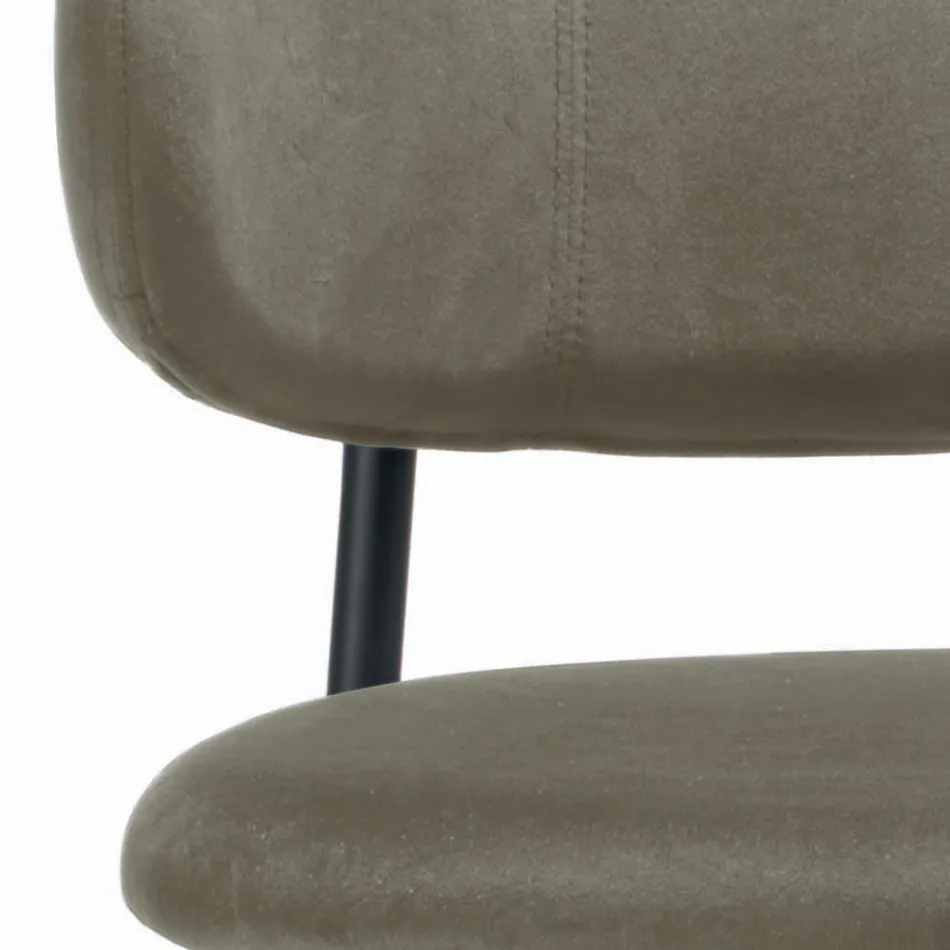 كرسي طعام بمقعد ومسند ظهر مخملي صنع في إيطاليا - ليفورنو Viadurini