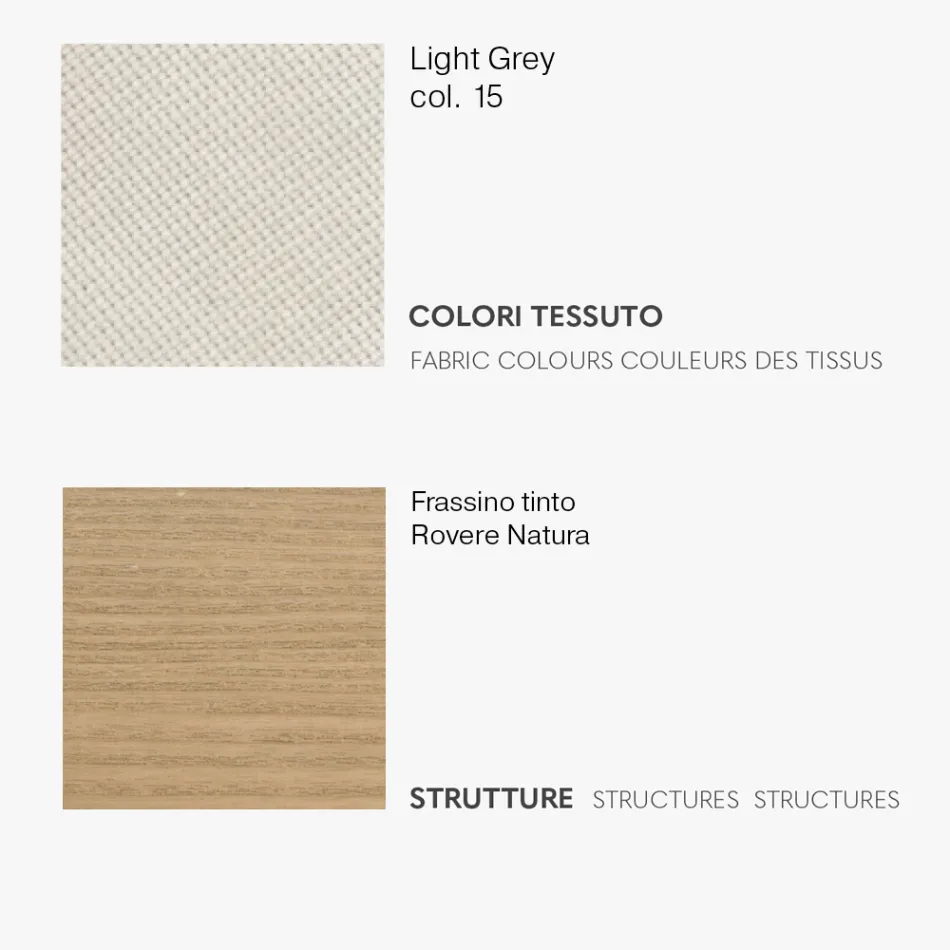 كرسي طعام بمقعد من القماش وهيكل من خشب الدردار - عائشة Viadurini