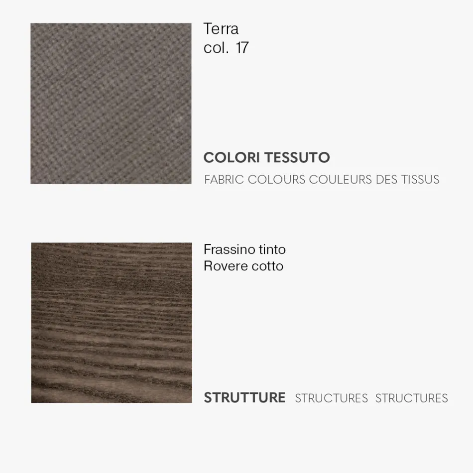 كرسي طعام بمقعد من القماش وهيكل من خشب الدردار - عائشة Viadurini