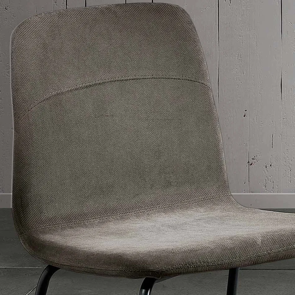 كرسي طعام بمقعد من القماش وهيكل معدني - عائشة Viadurini