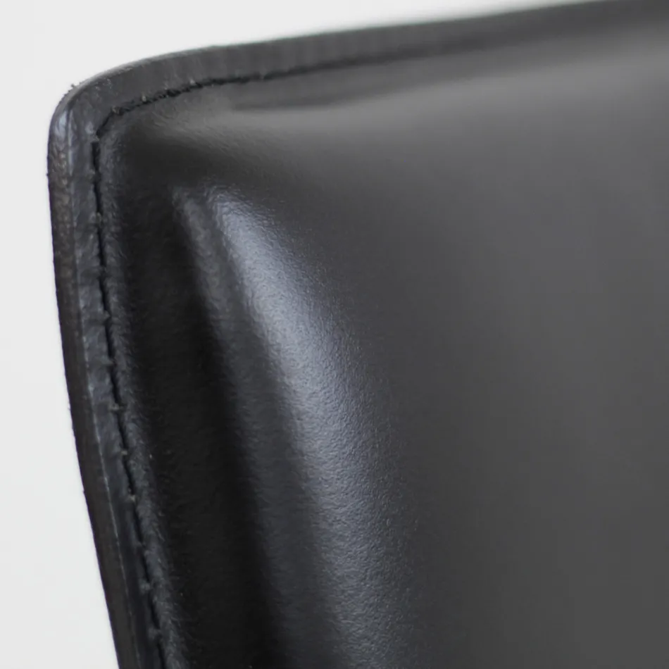 كرسي طعام بهيكل كورتن ومقعد جلدي، صنع في إيطاليا - أوريتا Viadurini