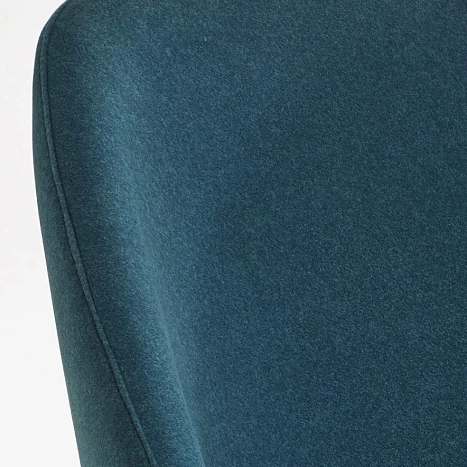 كرسي طعام خشبي بمقعد مخملي أخضر زجاجي، صنع في إيطاليا - إدارد Viadurini