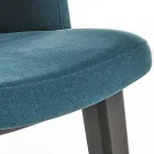 كرسي طعام خشبي بمقعد مخملي أخضر زجاجي، صنع في إيطاليا - إدارد Viadurini