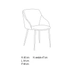 كرسي طعام معدني مغطى بألياف دقيقة، صنع في إيطاليا - سوزان Viadurini