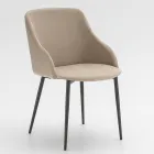 كرسي طعام معدني مغطى بألياف دقيقة، صنع في إيطاليا - سوزان Viadurini