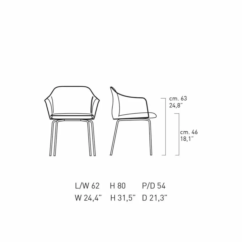 كرسي طعام بتصميم عصري مصنوع في إيطاليا - كلوي Viadurini