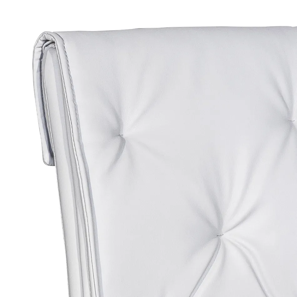 كرسي غرفة المعيشة مع هيكل ومقعد من الجلد الصناعي صنع في إيطاليا - Grogu Viadurini