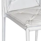 كرسي غرفة المعيشة مع هيكل ومقعد من الجلد الصناعي صنع في إيطاليا - Grogu Viadurini