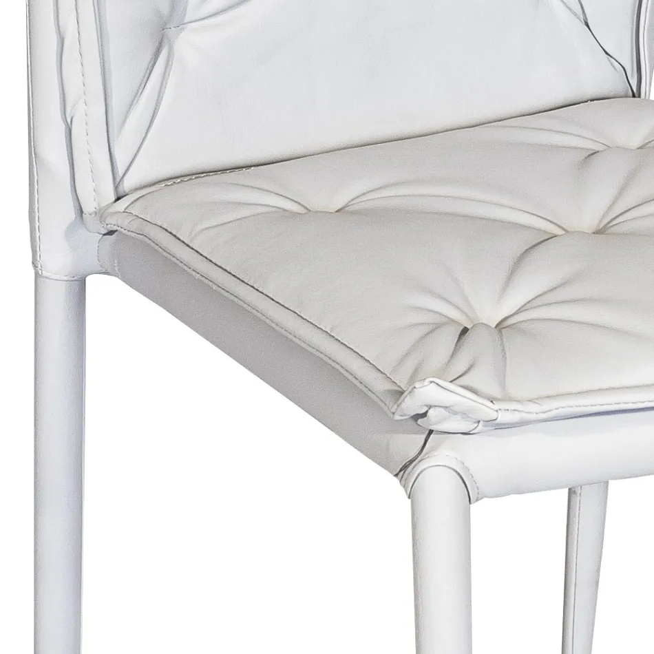 كرسي غرفة المعيشة مع هيكل ومقعد من الجلد الصناعي صنع في إيطاليا - Grogu Viadurini