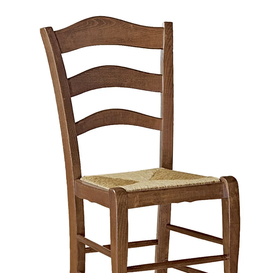 كرسي غرفة المعيشة من خشب الزان مع مقعد من القش صنع في إيطاليا - تمارا Viadurini